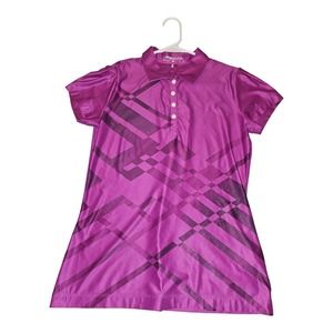 Nike Golf Dri Fit Polo Small Women's Purple Short Sleeve Active Golf Sports